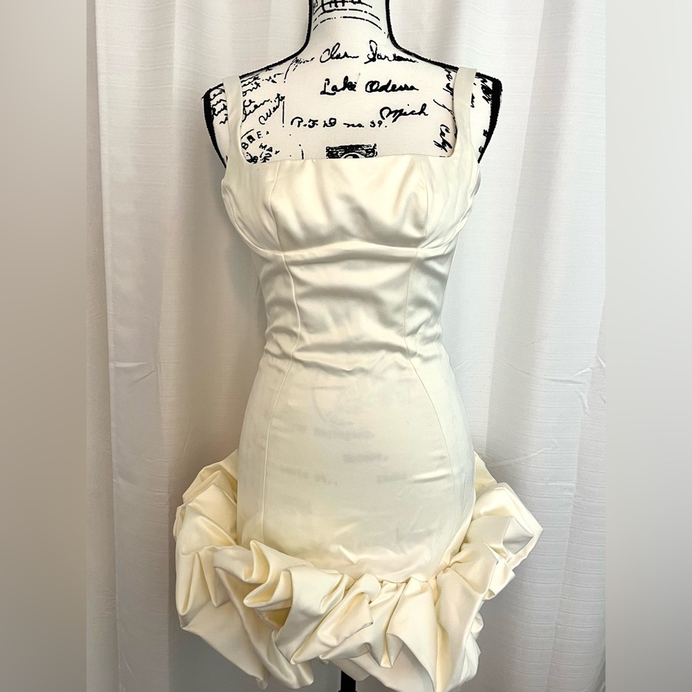 House of CB Lilou Ruffle Square Neck Mini Dress. Size XS
